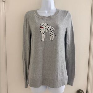 LOFT Gray Sweater with Dalmatian Design